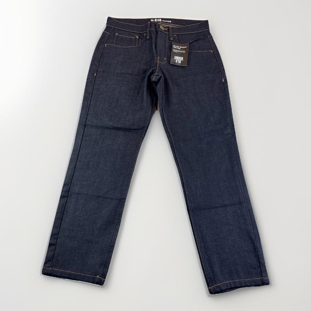 U-510 Xavier Jeans Mens 28x25 Raw Denim Pants  Stretch Under 5'10" Casual NEW